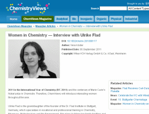 Women in Chemistry - Interview with Ulrike Flad