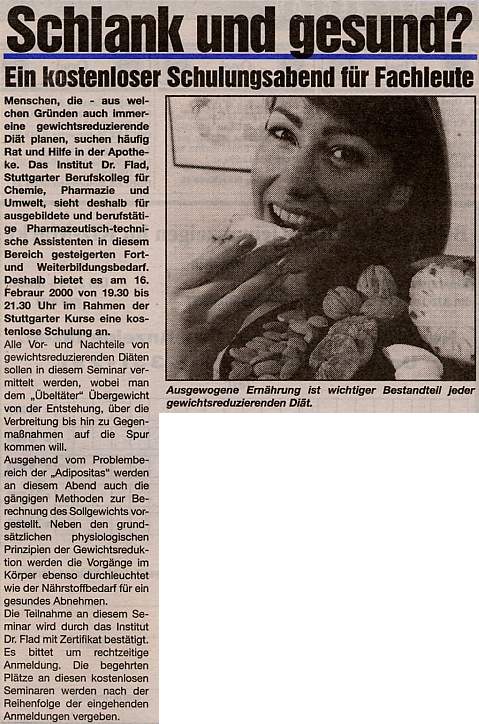 Schlank und gesund? Ein kostenloser Schulungsabend für Fachleute